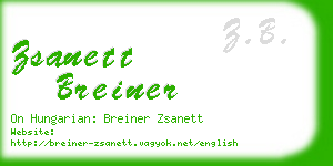 zsanett breiner business card